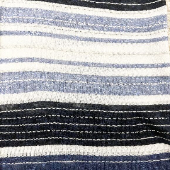 Escada Blue Black White Light Gray Rhinestone Striped Button Down Cardigan Sz 38 - Picture 4 of 6